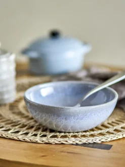 Service de vaisselle petit-déjeuner pour 4 en grès bleu Paula - Bloomingville