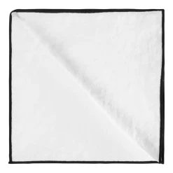 Serviette De Table Carlina Blanc Et Bourdon Noir - Madura