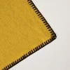 Serviette De Table Nino Jaune Ocre Et Feston Noir - Madura