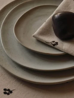 Serviettes de table en coton organique beige et chocolat 40cm Baies - Ferm living