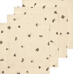 Serviettes de table en coton organique beige et chocolat 40cm Baies - Ferm living