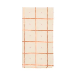 2 serviettes de table en popeline de coton bio à carreaux rouge et rose 45 x 45 cm - Nobodinoz