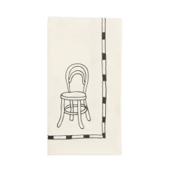 2 serviettes de table en popeline de coton bio noir 45 x 45 cm - Nobodinoz
