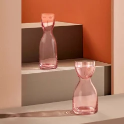 Set d'eau de nuit M. & Mme Tall Dusty Rose - Nude Glass