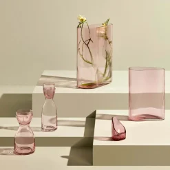 Set d'eau de nuit M. & Mme Tall Dusty Rose - Nude Glass