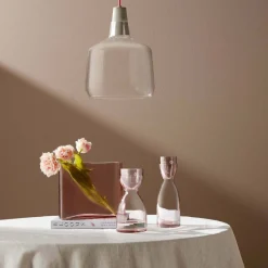 Set d'eau de nuit M. & Mme Tall Dusty Rose - Nude Glass
