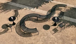 Set de 2 bancs de jardin à 6 pieds en métal vert olive Palissade - HAY