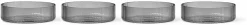 Set de 4 Bols de service en verre gris fumé Ripple - Ferm Living