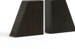 Set de 2 serre-livres en acajou massif foncé Grooves - Ethnicraft Accessories