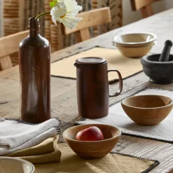 Set De Table Nino Beige Seigle Et Feston Noir - Madura