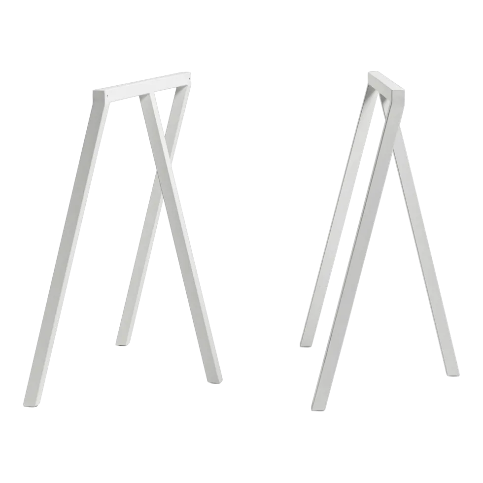 Set de 2 tréteaux en acier blanc Loop Stand - HAY
