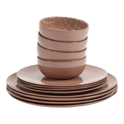 Set de vaisselle de 12 pièces en porcelaine sienna Zuma - Serax