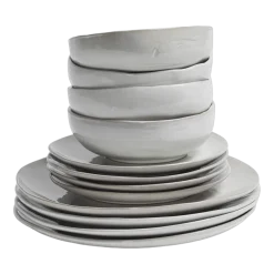 Set de vaisselle 12 pièces en grès blanc La Mère - Serax