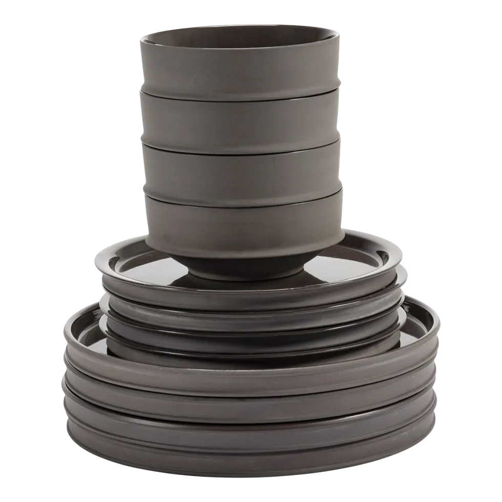 Set de vaisselle 12 pièces en porcelaine slate Dune - Serax