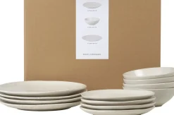 Set de vaisselle pour quatre en grès émaillé crème Nordic Vanilla - Broste Copenhagen