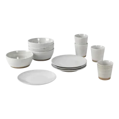Set de vaisselle pour quatre en grès émaillé sand Grod - Broste Copenhagen