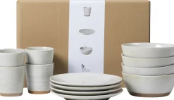Set de vaisselle pour quatre en grès émaillé sand Grod - Broste Copenhagen