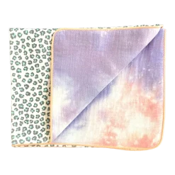 2 sets de table réversibles motif léopard bleu et tie and dye Graou Bleu - Maryne Guyot Créations