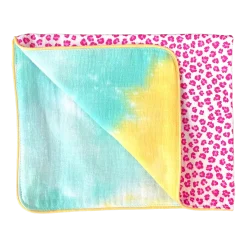 2 sets de table réversibles motif léopard rose et tie and dye Graou Rose - Maryne Guyot Créations