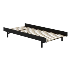 Sommier avec lattes en acier noir 90cm - Moebe