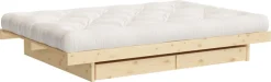 Sommier avec 2 tiroirs en pin naturel 120x200cm Kanso - Karup Design