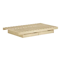 Sommier avec 2 tiroirs en pin naturel 140x200cm Kanso - Karup Design