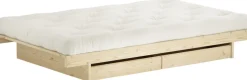 Sommier avec 2 tiroirs en pin naturel 140x200cm Kanso - Karup Design