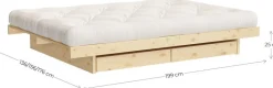 Sommier avec 4 tiroirs en pin naturel 160x200cm Kanso - Karup Design