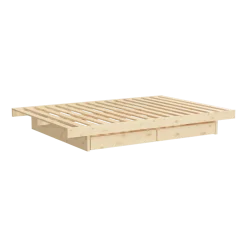 Sommier avec 4 tiroirs en pin naturel 160x200cm Kanso - Karup Design