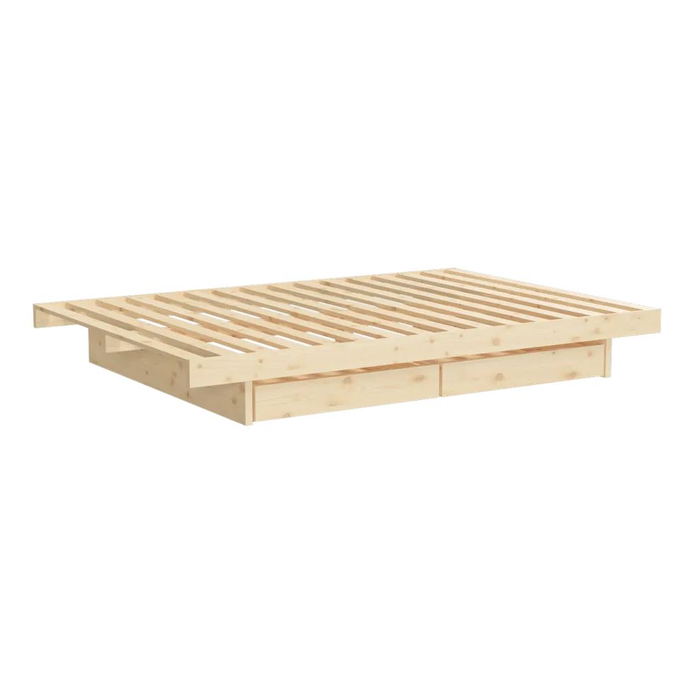 Sommier avec 4 tiroirs en pin naturel 160x200cm Kanso - Karup Design