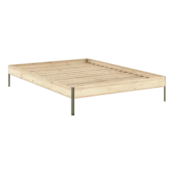 Sommier en acier sage green et pin raw 140x200cm Core - Karup Design