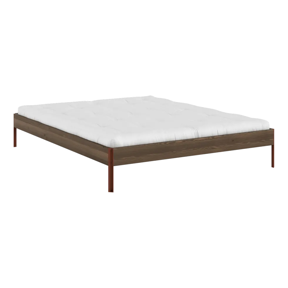 Sommier en acier terra red et pin carob brown 160x200cm Core - Karup Design