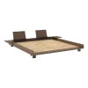 Sommier en bois carob brown avec 2 dossiers et tables d'appoints 180x200cm Social bed - Karup Design
