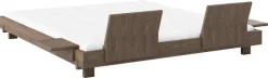 Sommier en bois carob brown avec 2 dossiers et tables d'appoints 180x200cm Social bed - Karup Design