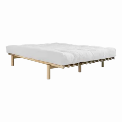 Sommier en bois clair et matelas Comfort naturel 140x200 Pace - Karup Design