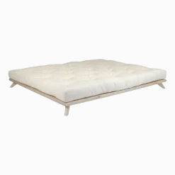 Sommier en bois clair et matelas écru 140x200cm Senza Comfort - Karup Design