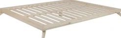 Sommier en bois clair et matelas noir 180x200cm Senza Double latex - Karup Design