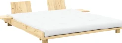 Sommier en bois laqué 180x200cm avec deux dossiers et tables d'appoints Social bed - Karup Design