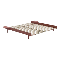 Sommier extensible en acier rose avec lattes 180cm et tables de chevet - Moebe