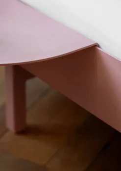 Sommier extensible en acier rose avec lattes 180cm et tables de chevet - Moebe