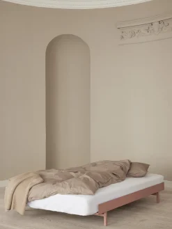 Sommier extensible en acier rose 90-180cm sans lattes - Moebe