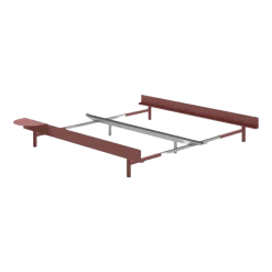 Sommier extensible en acier rose sans lattes 90-180cm et table de chevet - Moebe