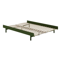 Sommier extensible en acier vert sapin avec lattes 140cm - Moebe