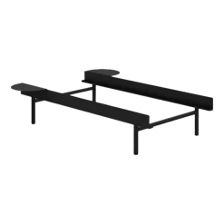 Sommier sans lattes en acier noir avec tables de chevet 90cm - Moebe