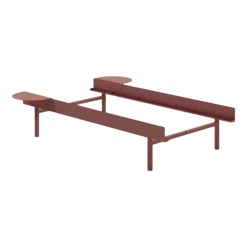 Sommier sans lattes en acier rose avec tables de chevet 90cm - Moebe