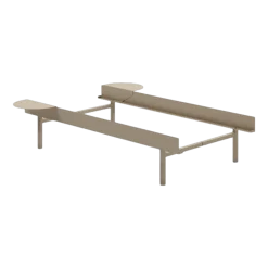 Sommier sans lattes en acier sable avec tables de chevet 90cm - Moebe