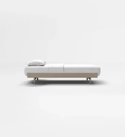 Sommier sans lattes en acier sable 90cm - Moebe