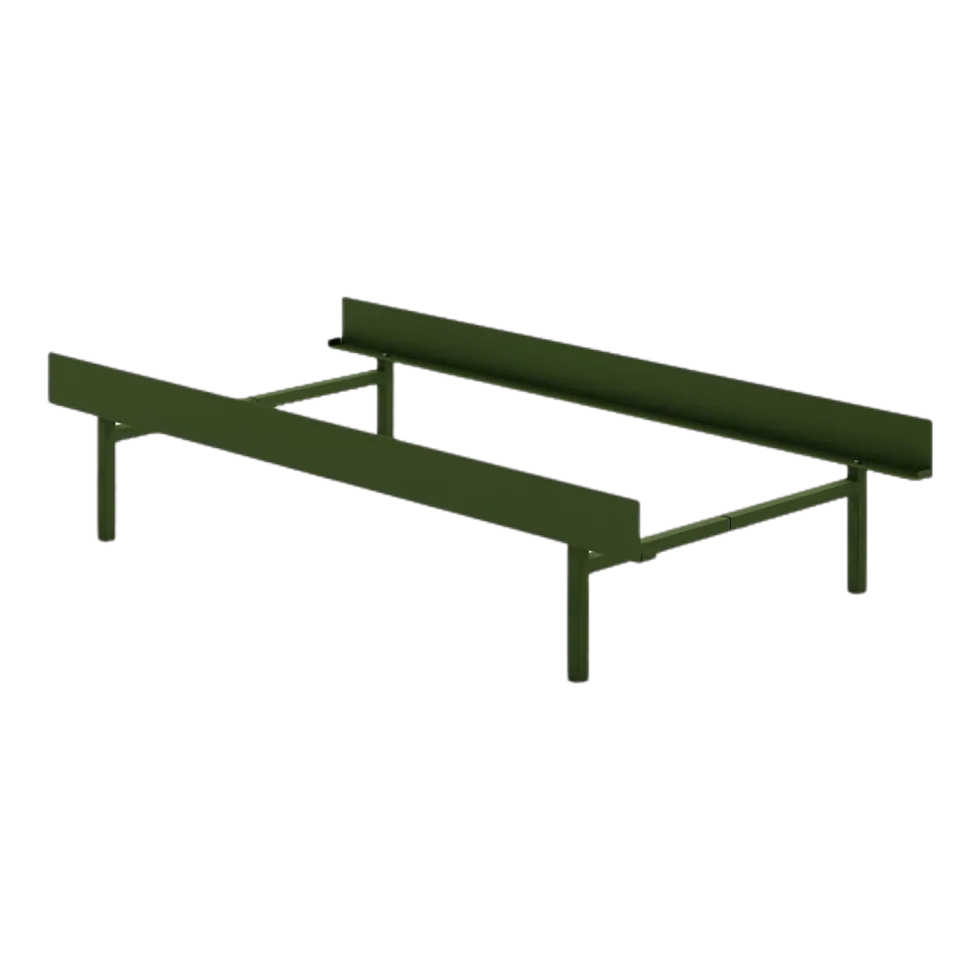 Sommier sans lattes en acier vert sapin 90cm - Moebe