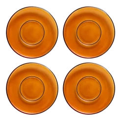 4 Soucoupes en verre marron Amber - HKliving