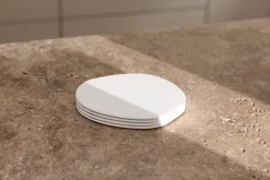 4 sous verres organiques en acier blanc 10x2cm Kiva - Metallbude